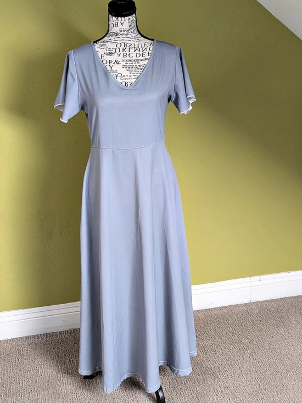Women's Gray Silvery Midi Dress